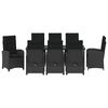 vidaXL Conjunto de Comedor de Jard&iacute;n 9 pcs Negro rat&aacute;n sint&eacute;tico