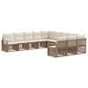 vidaXL Conjunto de sof&aacute;s de jard&iacute;n 11 pcs Beige rat&aacute;n sint&eacute;tico