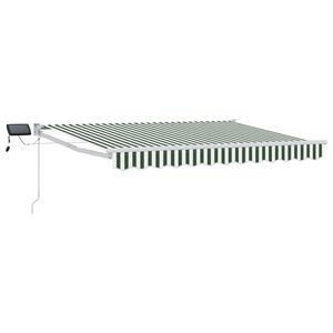 vidaXL Toldo manual retr&aacute;ctil con LEDs Verde y 3 x 2,5 m