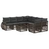 vidaXL Conjunto de sof&aacute;s de jard&iacute;n 9 uds. Gris rat&aacute;n sint&eacute;tico
