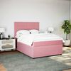 vidaXL Cama box spring con colch&oacute;n terciopelo rosa 140x200 cm