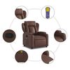 vidaXL Sill&oacute;n de masaje reclinable cuero sint&eacute;tico marr&oacute;n