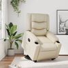 vidaXL Sill&oacute;n reclinable elevable el&eacute;ctrico de cuero sint&eacute;tico crema