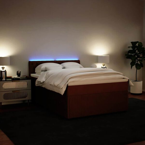 vidaXL Cama box spring con colch&oacute;n terciopelo rosa 140x190 cm