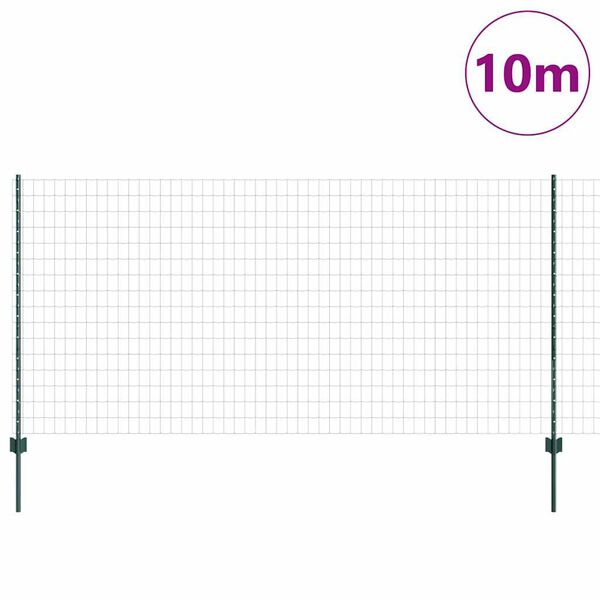 vidaXL Valla con Poste Verde 1,2 x 10 m Acero y PVC
