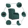 vidaXL Sill&oacute;n reclinable el&eacute;ctrico tela verde oscuro