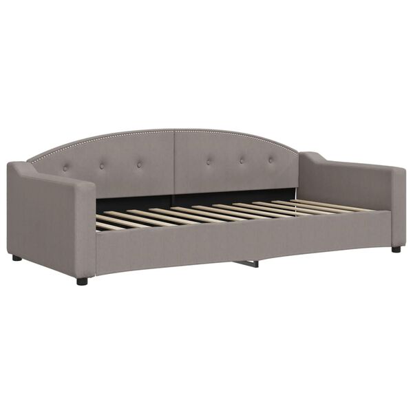 vidaXL Sofá cama nido con cajones tela gris taupe 90x200 cm