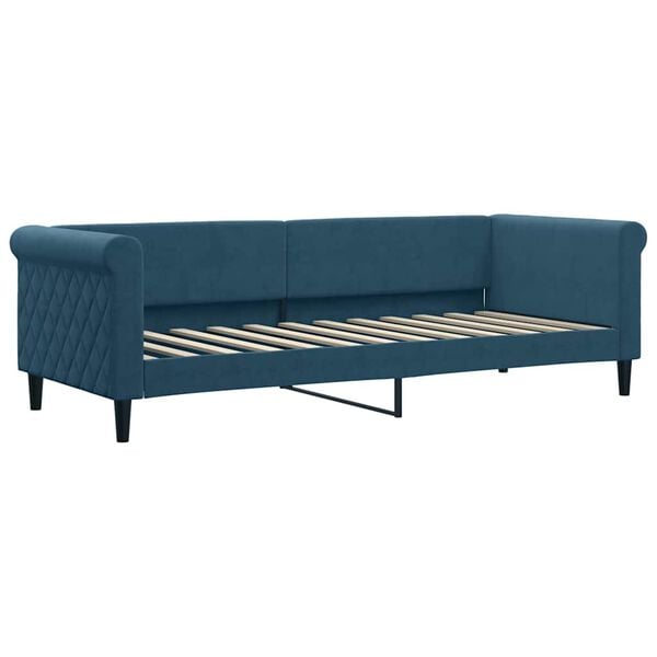 vidaXL Sof&aacute; cama nido con colch&oacute;n terciopelo azul 80x200 cm