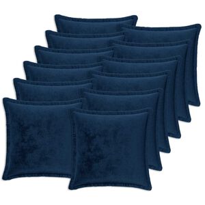 vidaXL Coj&iacute;n decorativo 12 uds. HOUTEN Azul marino 40 x 40 cm Franela