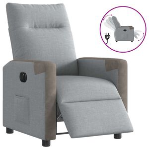 vidaXL Sill&oacute;n reclinable el&eacute;ctrico tela gris claro