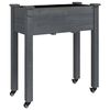 vidaXL Jardinera con forro y ruedas madera de abeto gris 71x37x80 cm