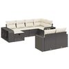 vidaXL Set de sof&aacute;s de jard&iacute;n 10 pzas cojines rat&aacute;n sint&eacute;tico negro