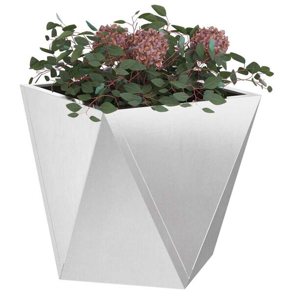 vidaXL Jardinera Plateado 40 x 40 x 40 cm Acero inoxidable