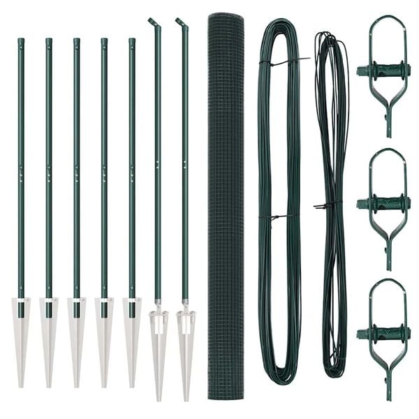 vidaXL Poste de Valla Verde 10 x 1,5 m (malla de 12 x 12 mm) Acero