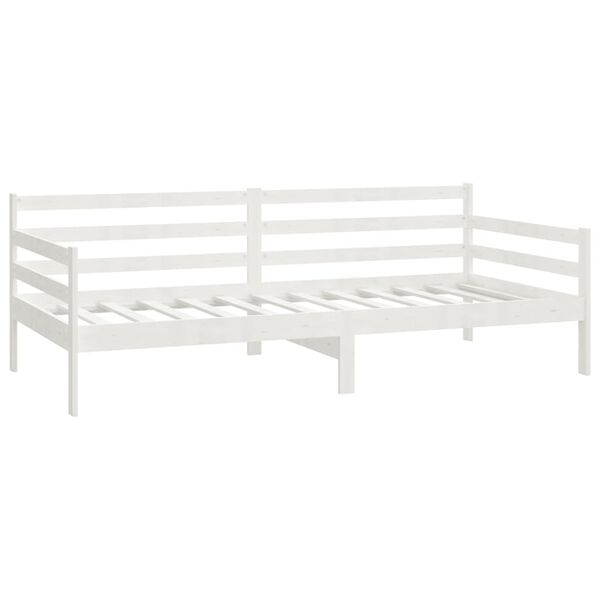 vidaXL Sof&aacute; cama con cajones madera de pino maciza blanco 90x200 cm