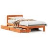 vidaXL Estructura de cama sin colch&oacute;n madera maciza marr&oacute;n 90x190 cm