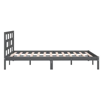 vidaXL Estructura de cama de madera maciza gris 150x200 cm