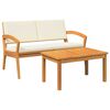 vidaXL Conjunto bistro con cojín 2 pcs Marrón Madera maciza de Acacia