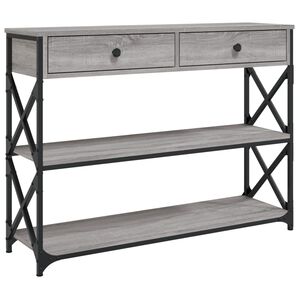 vidaXL Mesa consola madera de ingenier&iacute;a gris Sonoma 100x28x75 cm