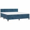 vidaXL Cama box spring con colch&oacute;n terciopelo azul oscuro 160x200 cm