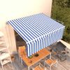 vidaXL Toldo autom&aacute;tico retr&aacute;ctil con persiana azul y blanco 4x3 m