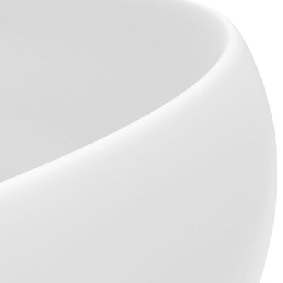 vidaXL Lavabo de lujo redondo cerámica blanco mate 40x15 cm