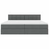 vidaXL Cama con almacenamiento y colch&oacute;n Gris oscuro 200 x 200 cm