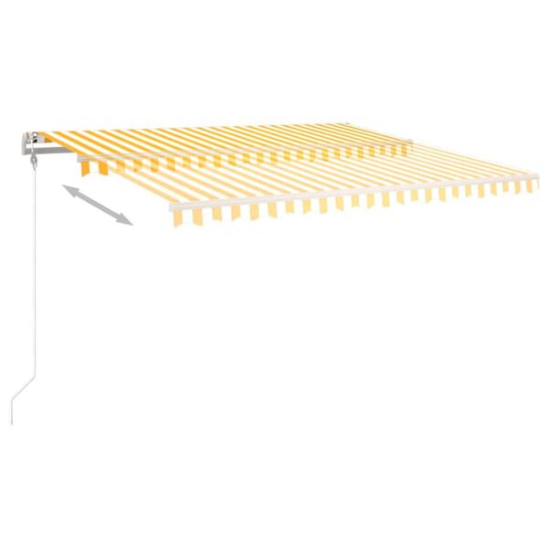 vidaXL Toldo retr&aacute;ctil autom&aacute;tico amarillo y blanco 450x300 cm