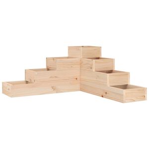 vidaXL Jardinera de 4 niveles madera maciza de pino 80,5x79x36 cm