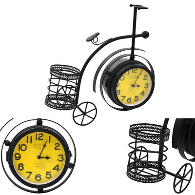 vidaXL Reloj de pared doble cara con forma de triciclo vintage