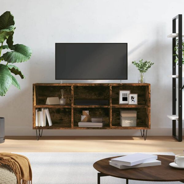 vidaXL Mueble de TV madera de ingeniería roble ahumado 103,5x30x50 cm