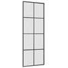vidaXL Puerta corredera con set herrajes vidrio ESG aluminio 76x205 cm