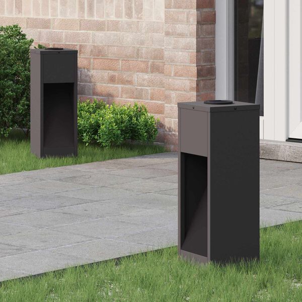 vidaXL Luz de Sendero LED Solar 2 pcs Negro Acero laminado en fr&iacute;o