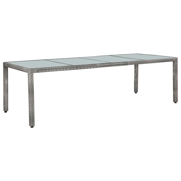 vidaXL Set de comedor de jardín 11 pzas y cojines ratán sintético gris