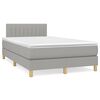vidaXL Cama box spring con colch&oacute;n tela gris claro 120x190 cm