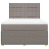 vidaXL Cama box spring con colch&oacute;n tela gris taupe 140x200 cm