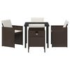 vidaXL Conjunto de Comedor de Jard&iacute;n 5 pcs Marr&oacute;n rat&aacute;n sint&eacute;tico