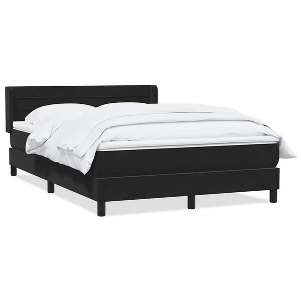 vidaXL Cama box spring con colch&oacute;n terciopelo negro 160x220 cm