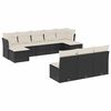 vidaXL Set de sof&aacute;s de jard&iacute;n 10 pzas cojines rat&aacute;n sint&eacute;tico negro