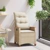 vidaXL Silla de jard&iacute;n reclinable Beige y Crema 64 x 57,5 x 112 cm