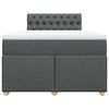 vidaXL Cama box spring con colchón tela gris oscuro 120x190 cm