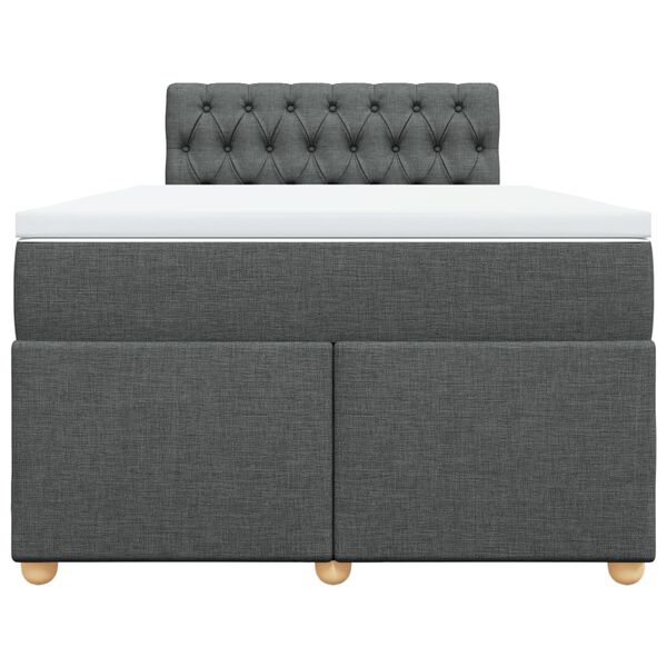 vidaXL Cama box spring con colchón tela gris oscuro 120x190 cm