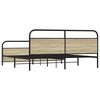 vidaXL Estructura de cama sin colch&oacute;n metal roble Sonoma 200x200 cm