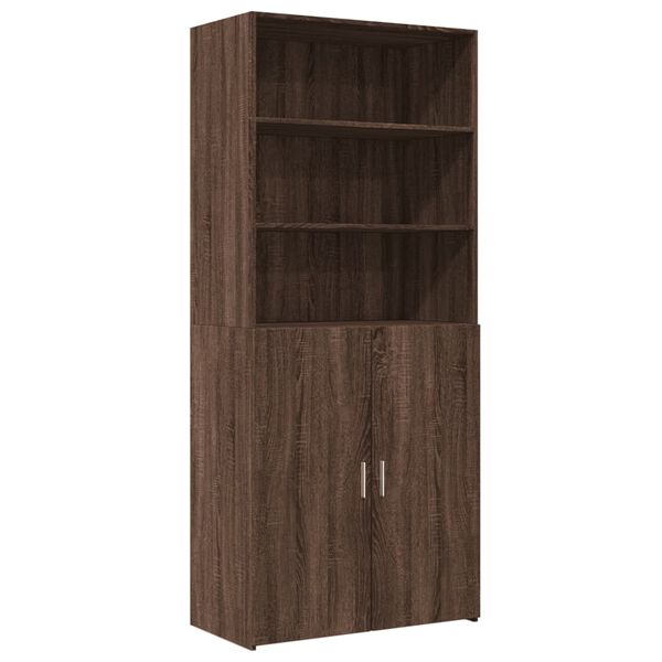 vidaXL Aparador de madera de ingenier&iacute;a marr&oacute;n roble 80x42,5x185 cm