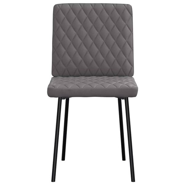 vidaXL Sillas de comedor 4 unidades cuero sintético gris