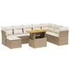vidaXL Set de sof&aacute;s de jard&iacute;n 9 pzas con cojines rat&aacute;n sint&eacute;tico beige