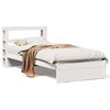 vidaXL Estructura de cama con cabecero sin colch&oacute;n blanco 90x190 cm