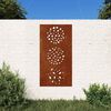 vidaXL Adorno de pared de jard&iacute;n acero corten dise&ntilde;o de hoja 105x55 cm
