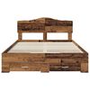 vidaXL Estructura de cama con cabecera Madera vieja 140 x 190 cm