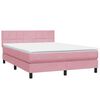 vidaXL Cama box spring con colch&oacute;n terciopelo rosa 160x220 cm